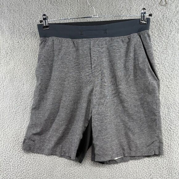 Lululemon T.H.E. Short Linerless Heathered Texture Printed Greyt Deep Coal - Picture 4 of 15